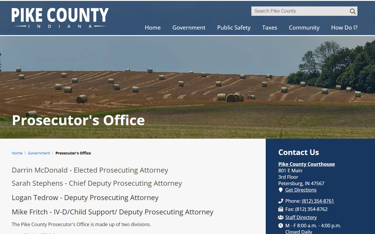 Pike County Prosecutor page for court records after arrest